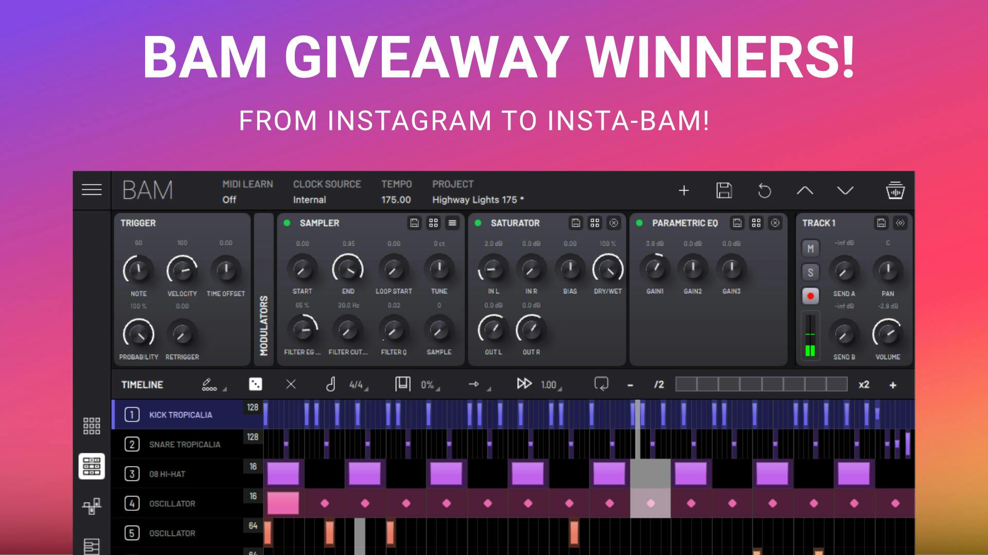 BAM Instagram Winners announce image